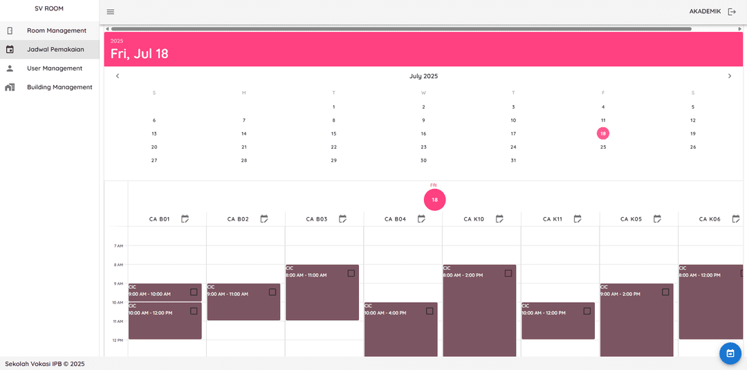 Sekolah Vokasi - Room Booking